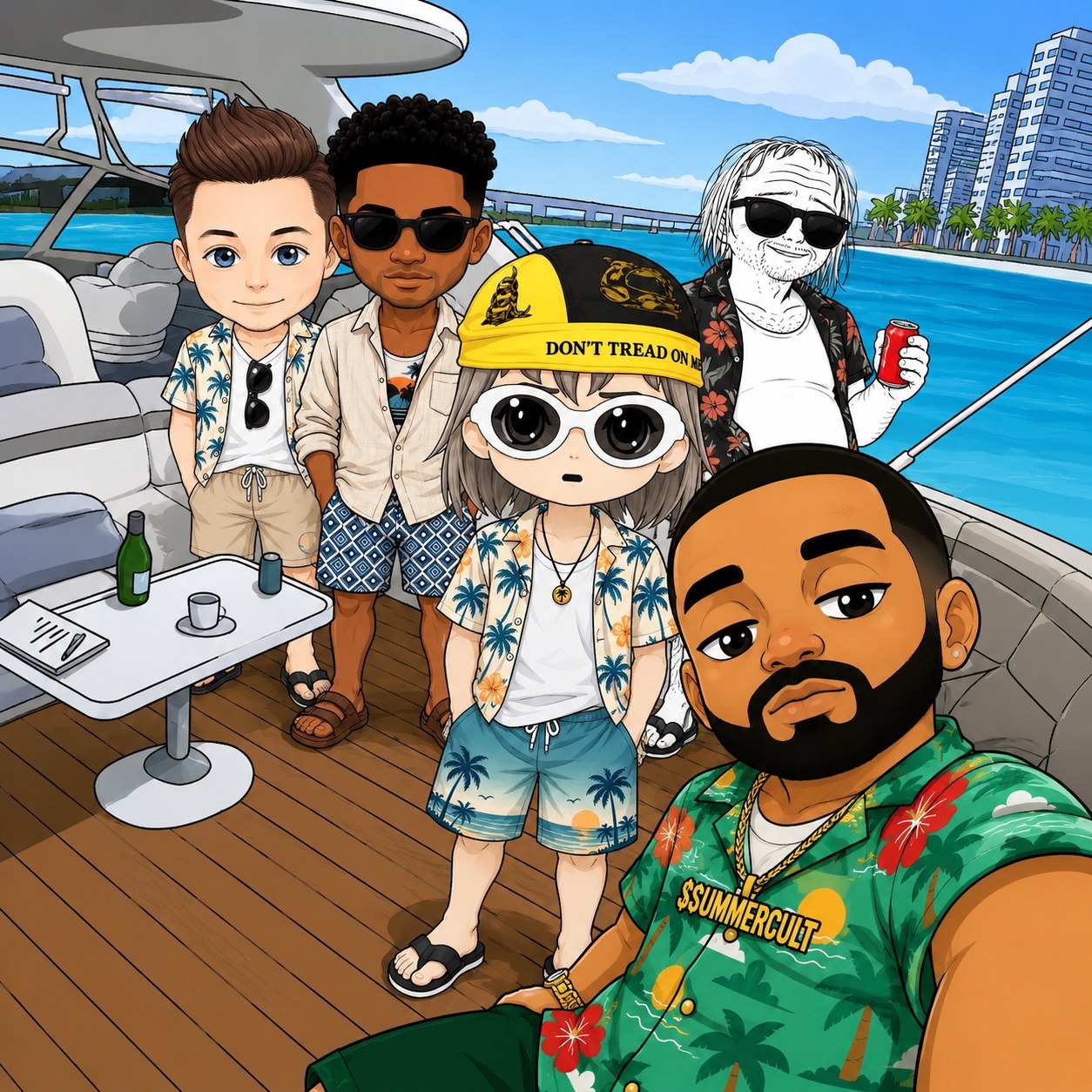 Summer Cult crew taking a yacht selfie